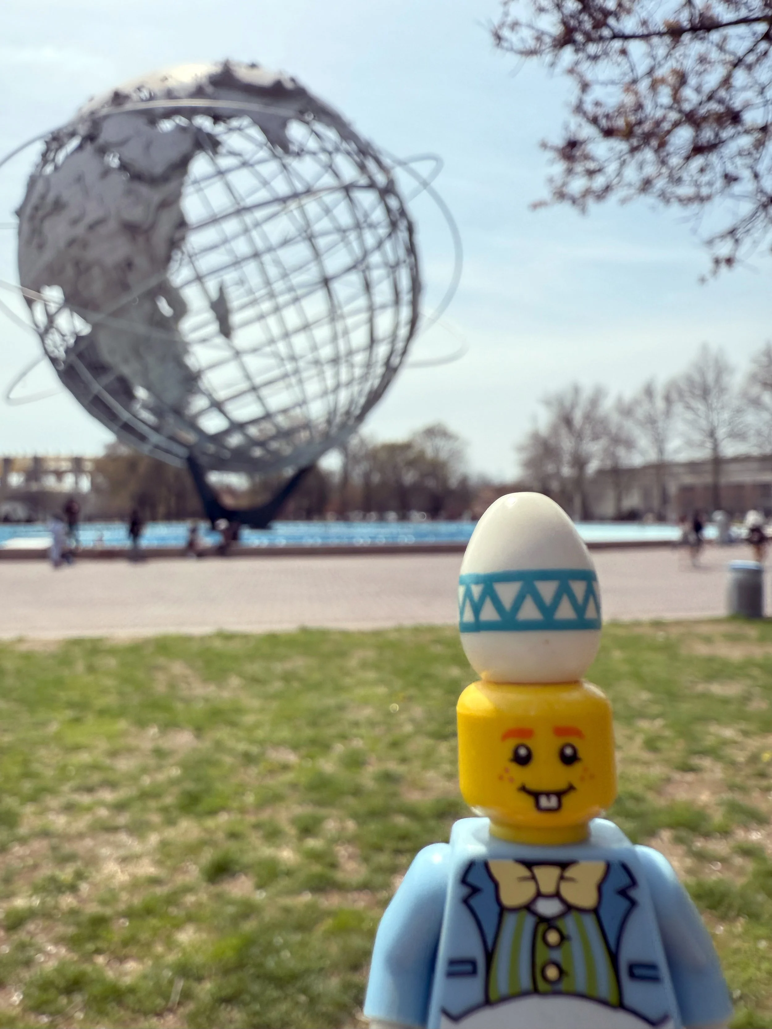 Easter Lego minifigure at the Unisphere