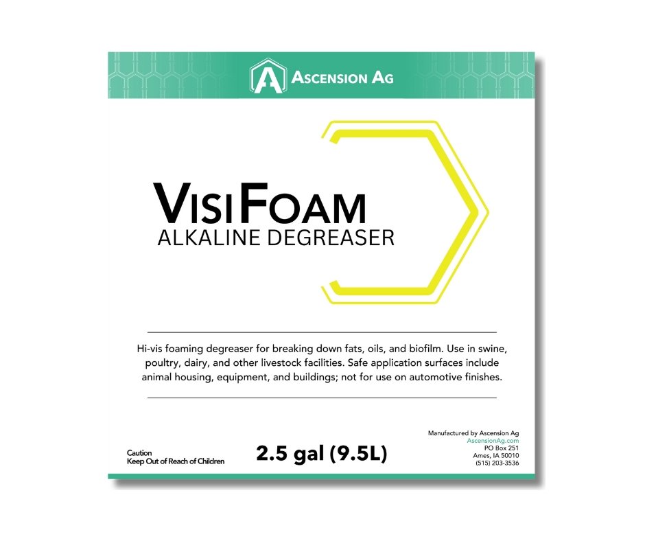 VisiFoam product label displaying usage instructions, packaging details, and safety information. Click to download full PDF.