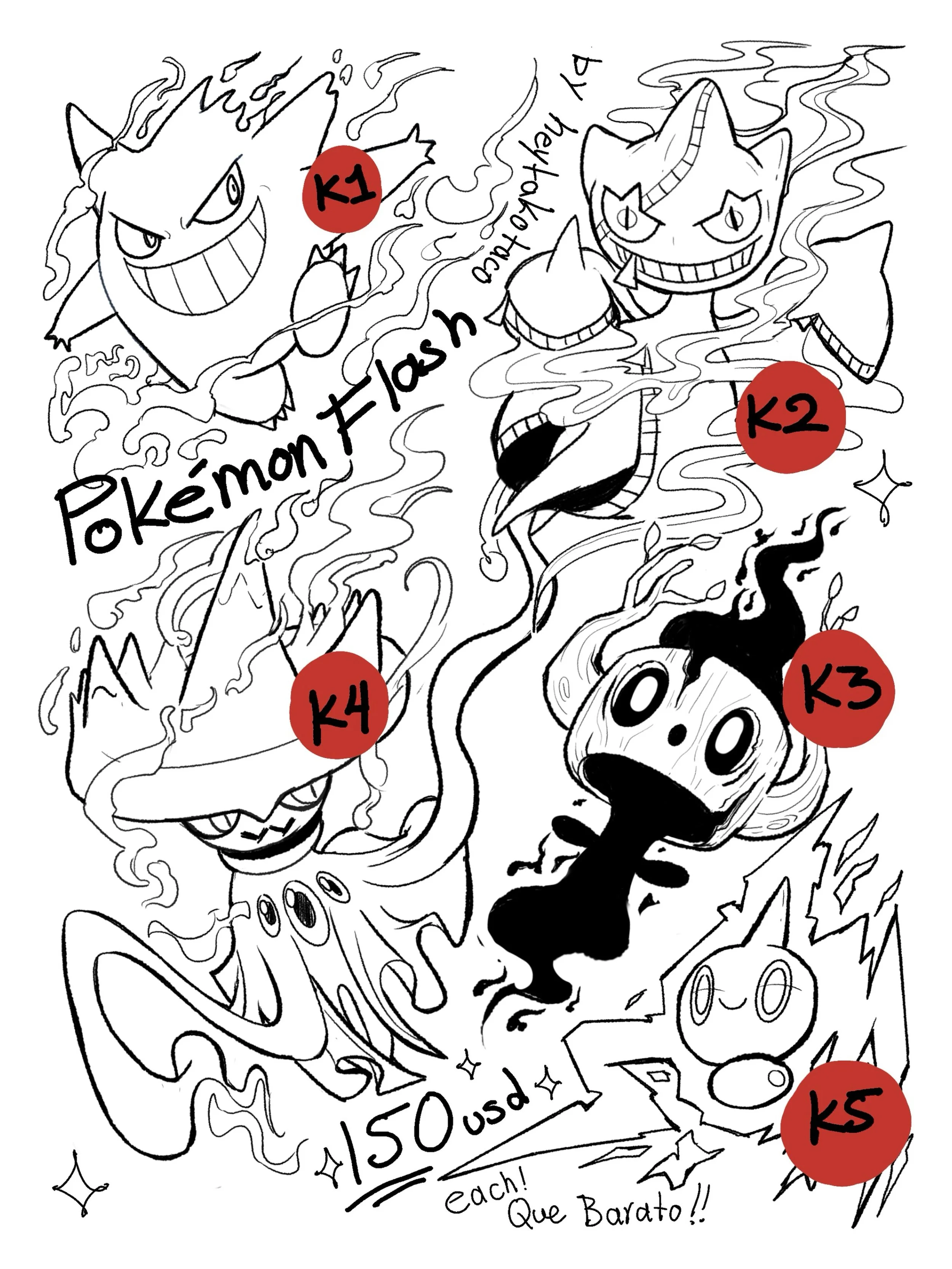 Pokemon flashes now *ghost edition*! Get yours before they appear on top of your head at midnight or in a creepy hallway!
.
.
.
.
.
#pokemontattoo #bayareatattoo
#oaklandtattooflashes #animetattoo
#oaklandtattooapprentice