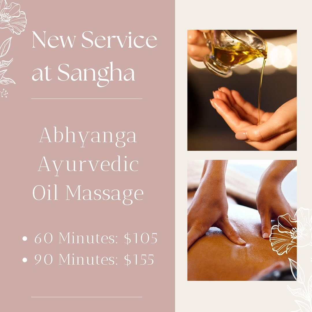 Katie is now offering Ayurvedic Abhyanga Massage!
💆🏽&zwj;♀️ 
This healing session is an energetic massage that uses warm medicinal herbal oils to penetrate deep into the body&rsquo;s tissues, hot towels, and a hot pack for your belly. Marma points 