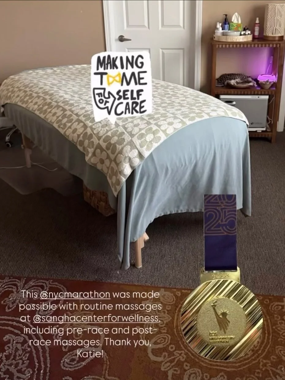 Healing is rarely a single moment of transformation. It&rsquo;s  the steady rhythm of returning to yourself in the consistent small acts of care you make over time. 

One of my monthly massage members just crossed the finish line at the New York City