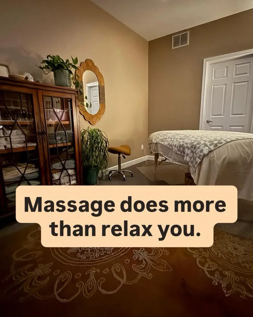 Too much doing.
Too much thinking.
Too much noise. 
Too much responsibility.
Not enough rest, recovery and receiving.

Does this sound like you?

Massage can be relaxing, but its benefits go beyond the moments on the table. Research suggests that mas