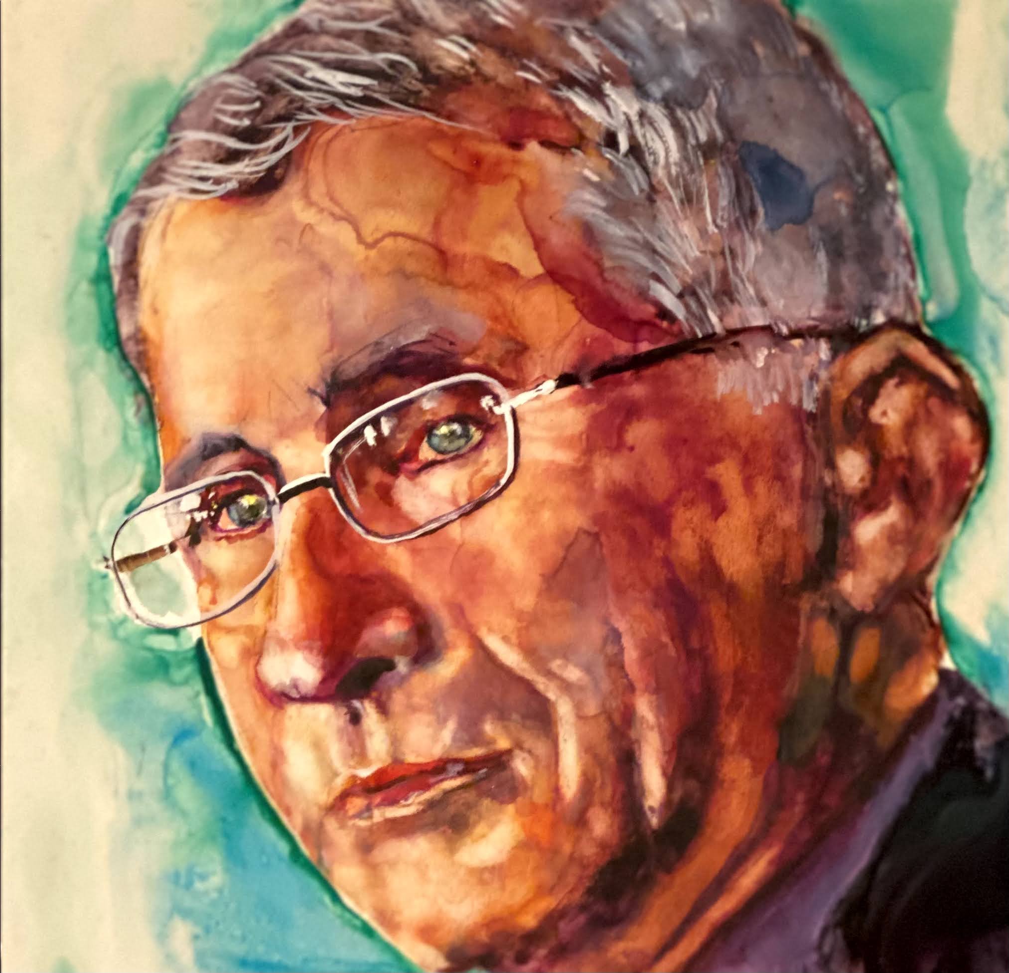 Anthony Fauci
8"x8" Watercolor, Gifted to the Subject