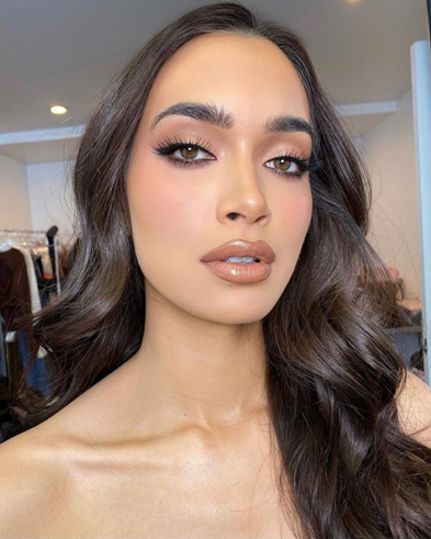 The Dreamy BrideI shamefully would choose this look a hundred times over. The key elements in this glam are using brown instead of black liner, this creates a depth to the eyes without it being too intense. The undertone of the shadows carrying down into her blush in lips make this a monochromatic dream. Of course, you can opt out of taking the inner liner out if you want it to be even softer. Just remember in photos everything comes on less dramatic.&nbsp;Key products:Sigma beauty warm neutral shadow paletteNars soft matte foundationKKW Classic Pink Blue Duo