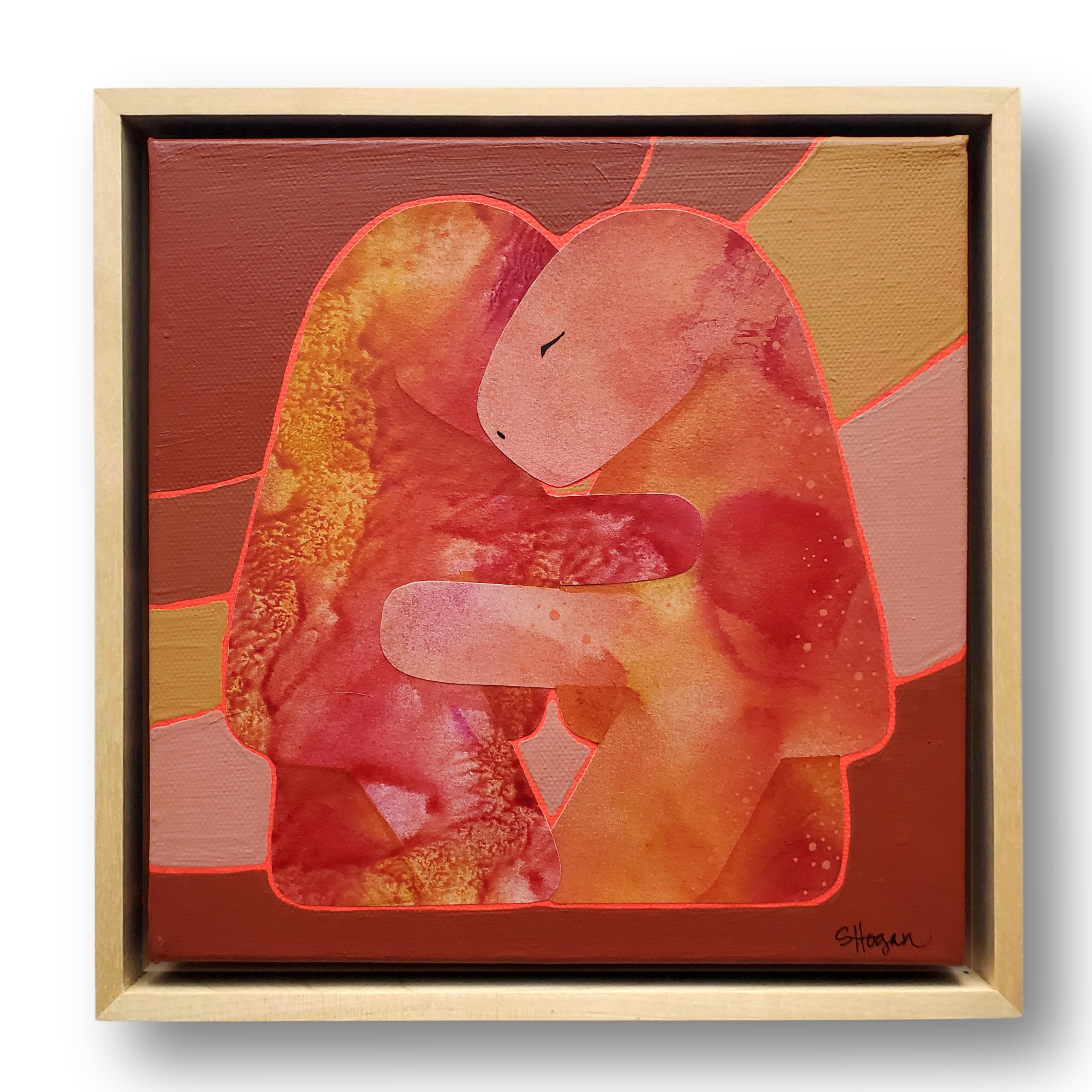 Hug #57  8"x8" Framed  Original