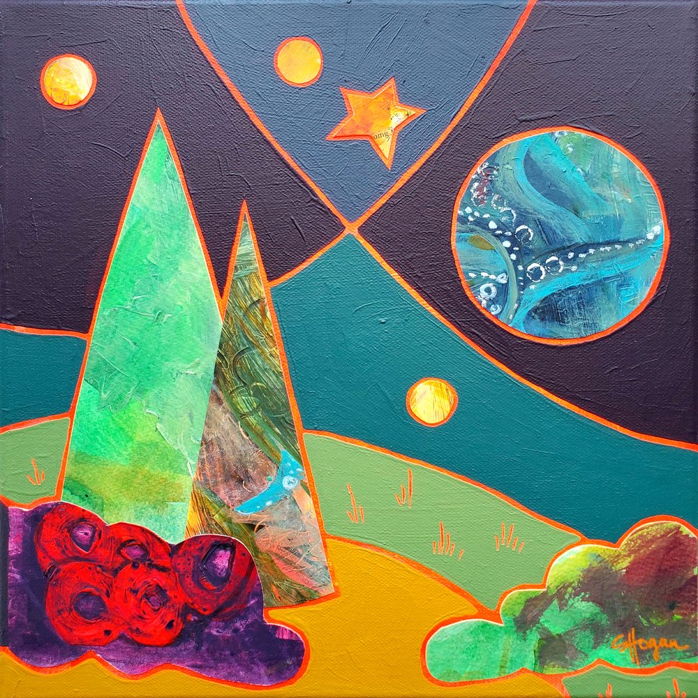 Aurora Moon - 12x12 inches — Steph Joy Hogan Art