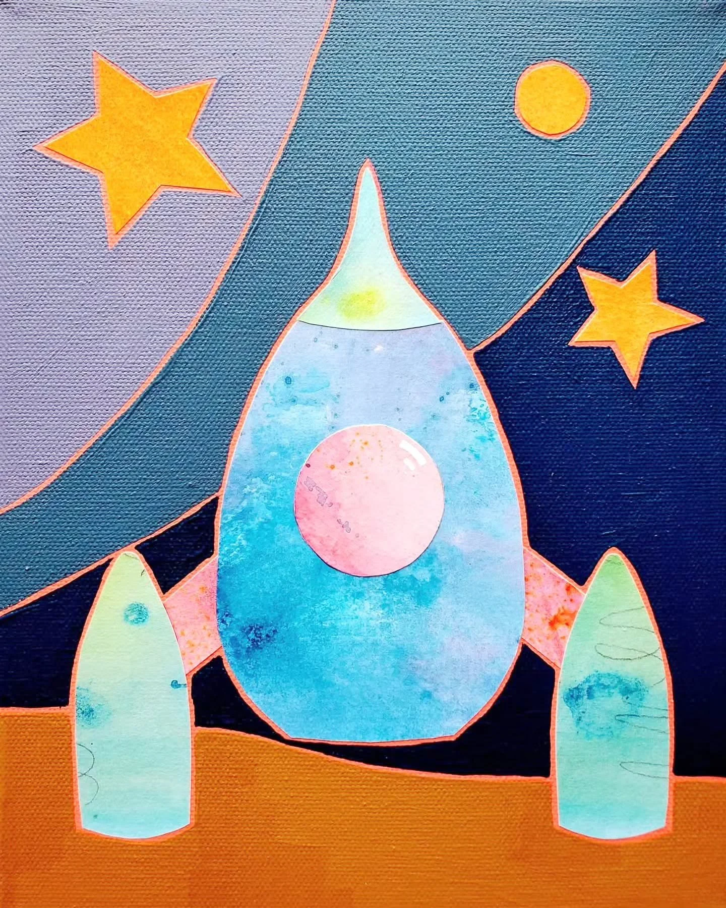 Find me on Old Woodward in Birmingham, MI this Saturday and Sunday during Common Ground's Birmingham Street Art Fair. 

'Escape' - 10x8&quot; mixed-media on canvas 
AVAILABLE!