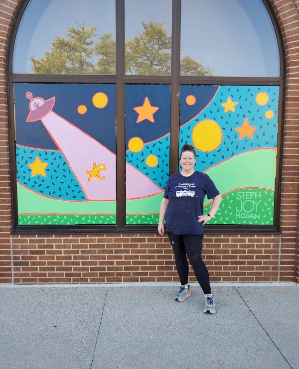 Happy Halloween! Here's a little throwback to a window mural I did in Downtown Lansing last year. It was one of about a dozen spooky season themed murals completed by local artists in partnership with downtown businesses and Downtown Lansing Inc.