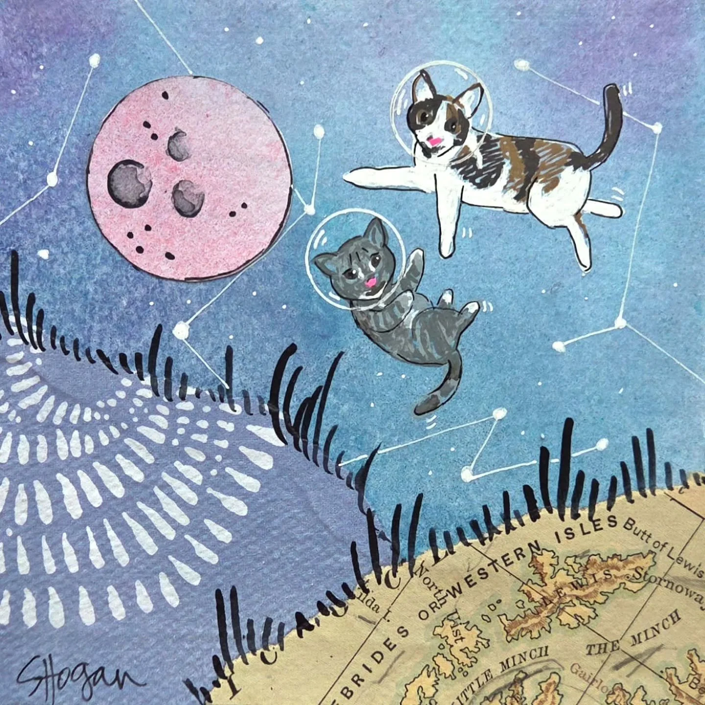 Callisto and Midna were added to a collection started with Ganymede, Io, and Europa (I know, right? 😻). I was given creative freedom, and decided to coordinate the new piece with the original. What do you think?