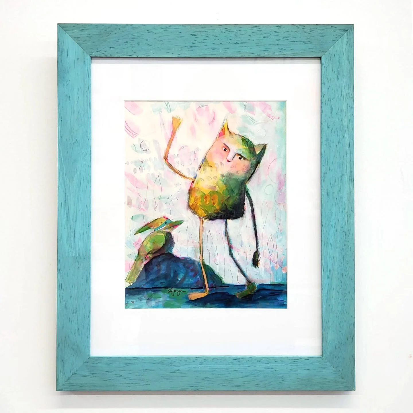 AVAILABLE: One-of-a-kind original mixed media artwork, frame. A true original. No reproductions of this piece were ever made! ⁠
⁠
'Friends' - 50% off through Saturday in honor of my 50th birthday!