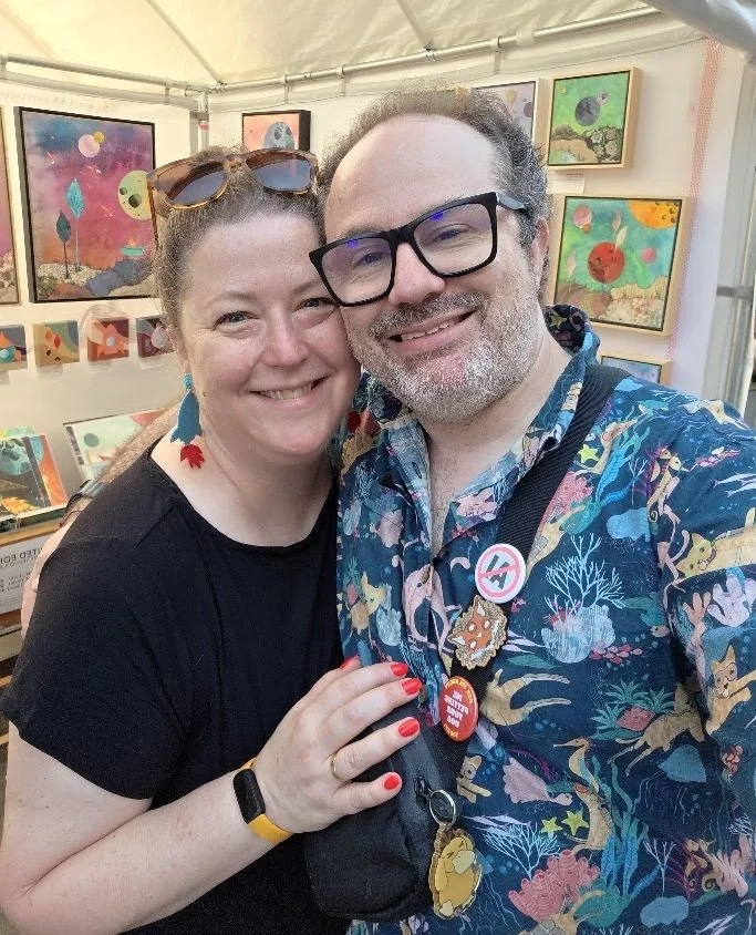 Come say hi! Festival season is underway. Next stop: Summer Art Fasir in Midland, Michigan this weekend! ⁠
⁠
Find me on Main street this Saturday and Sunday, near the end by The H Hotel. Dan isn't showing this weekend, but he'll be around keeping me 