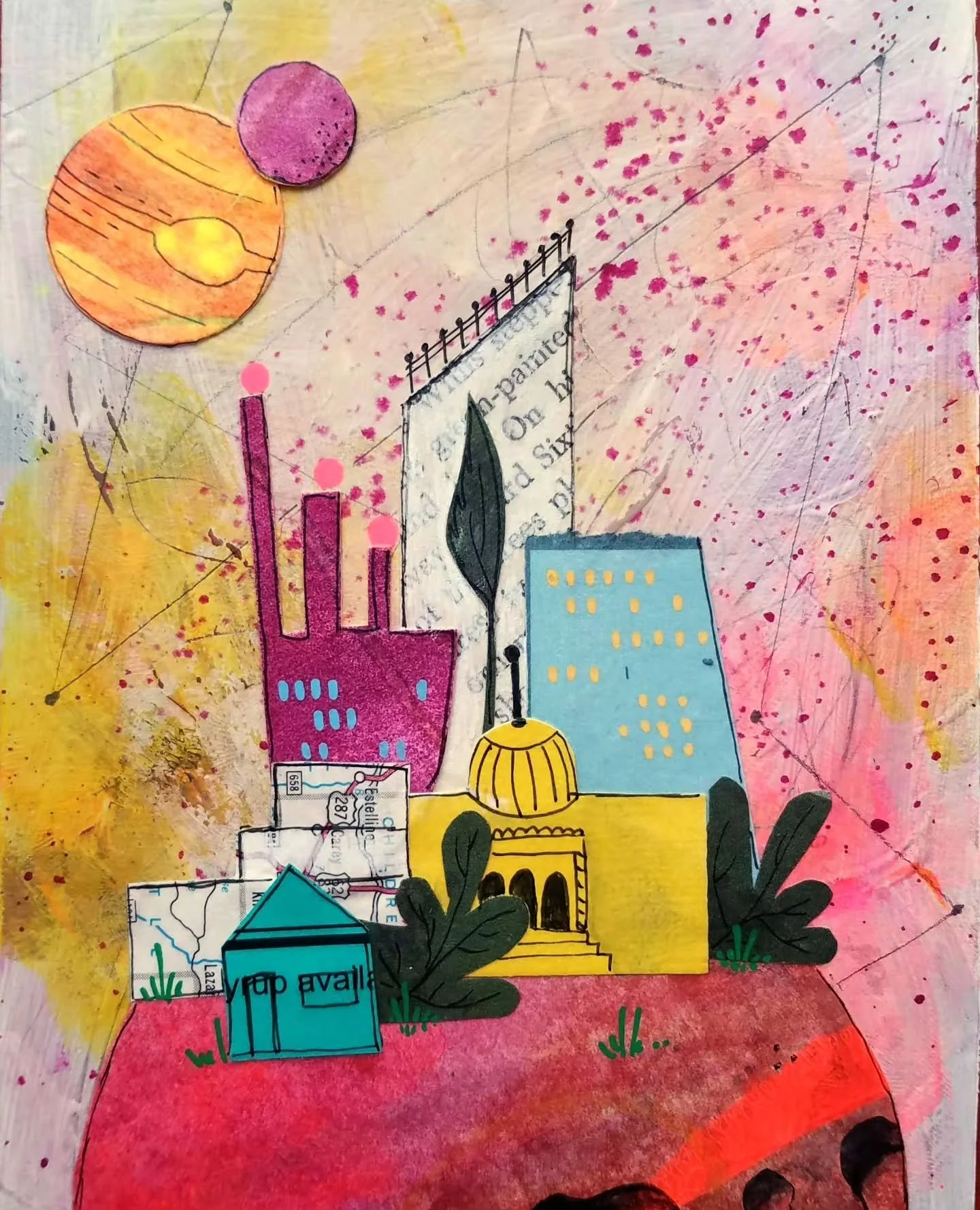 What would you include in the perfect future city? Let's dream some up together! Registration is still open for this Saturday's Mixed-media Cityscapes workshop in my studio! 

Come laugh, get a little messy, relax, and daydream with us! Register toda