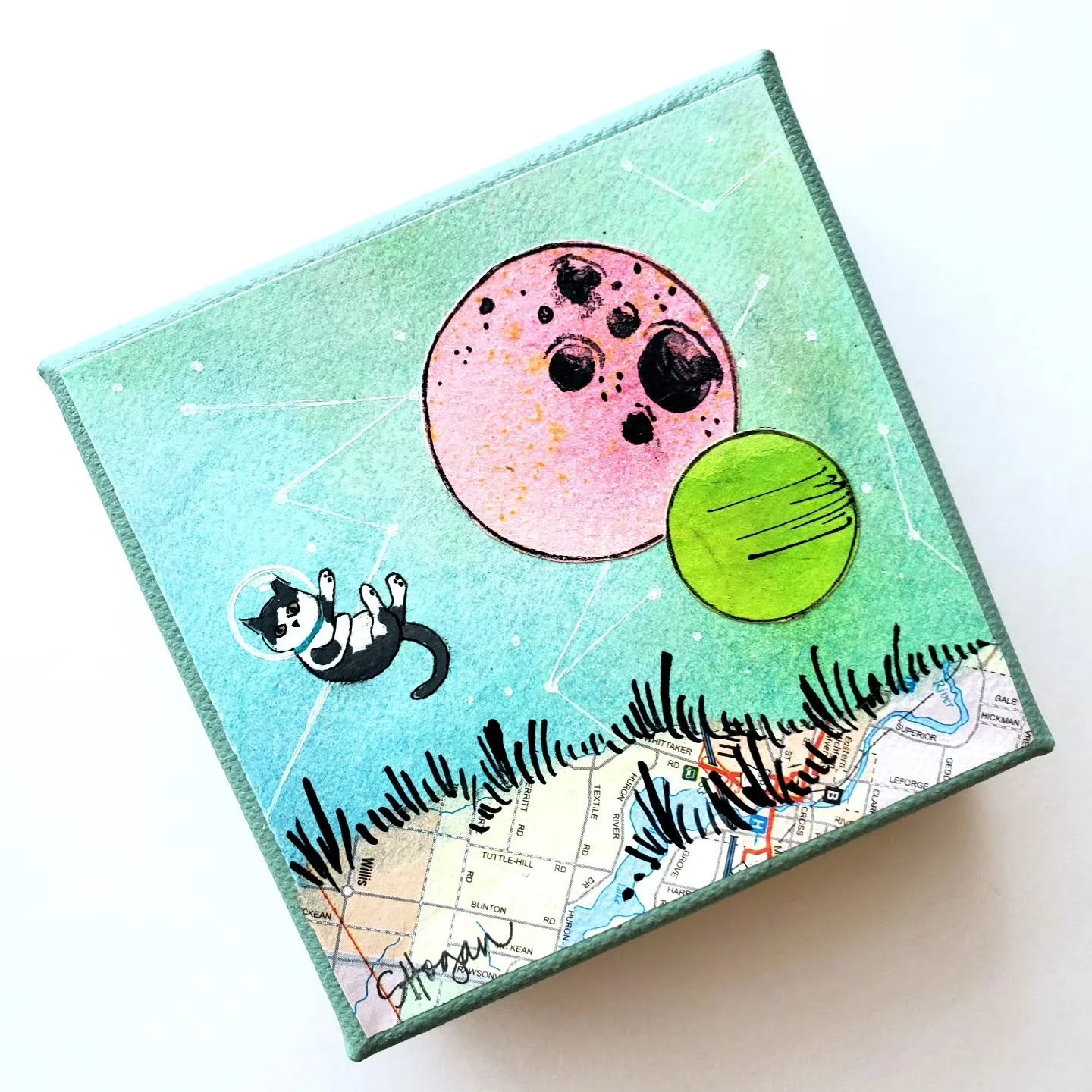 Luna went to space. Your pet can too! 
Pets in Space commissions are now open. Request your handmade original artwork featuring your best fur buddies today (great for gifts too and will be delivered before the holidays!)

Custom artwork requests are 