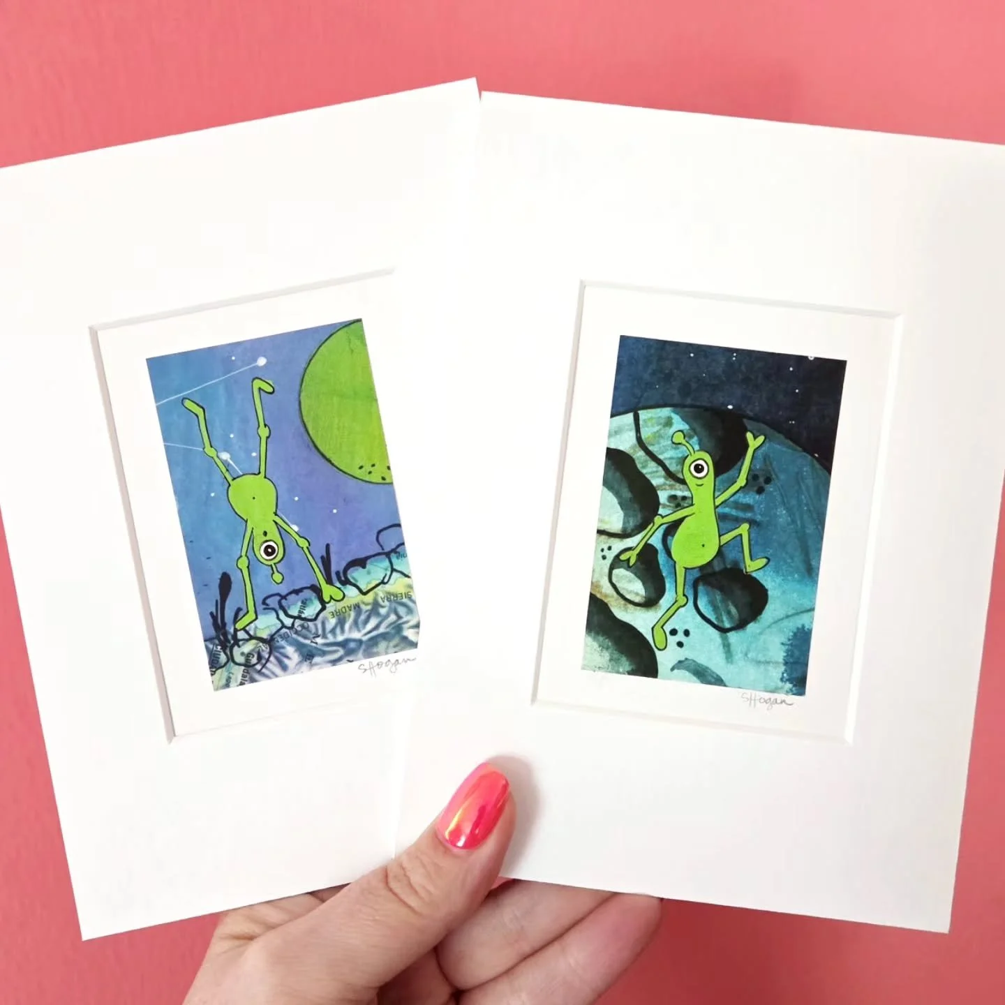 Happy Halloween! I don't get very spooky with my art... unless jolly little green men terrify you!