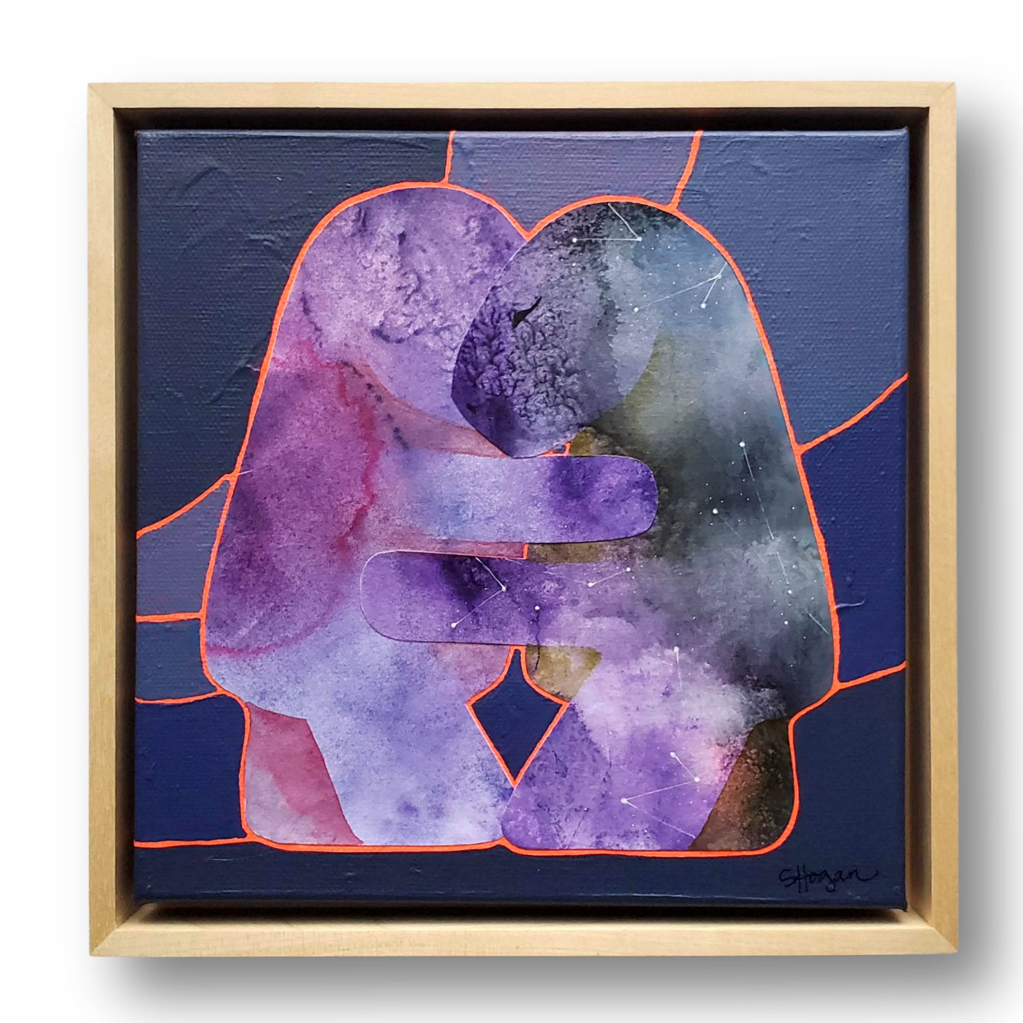 Hug #59  8"x8" Framed  Original