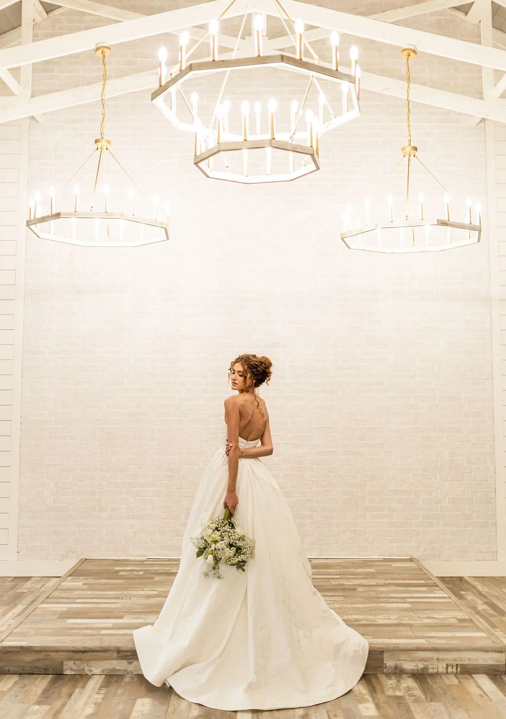 iconic bridal gown worn by bride in the chapel at sunset oaks