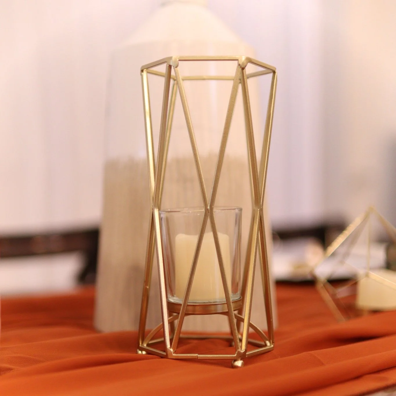 GEOMETRIC GOLD VOTIVE HOLDER
