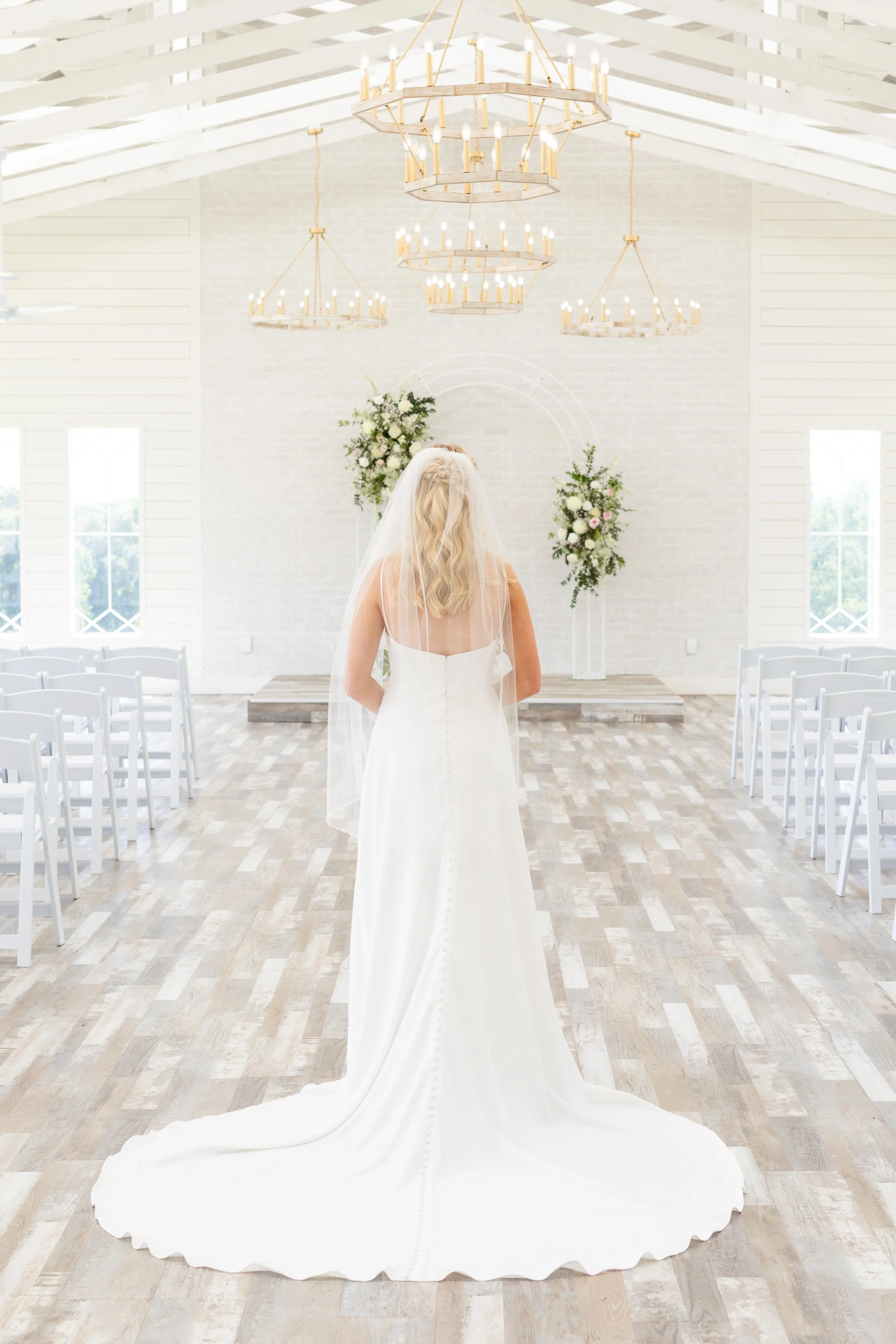 bride in white wedding chapel Tyler tx