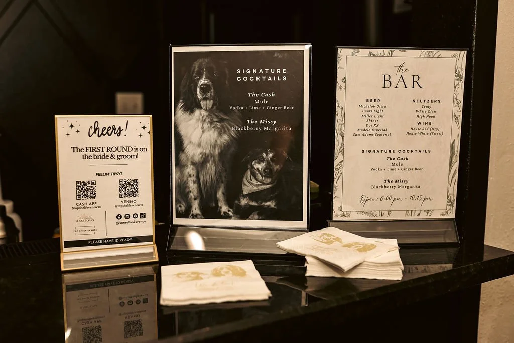 bar menu with dog photos