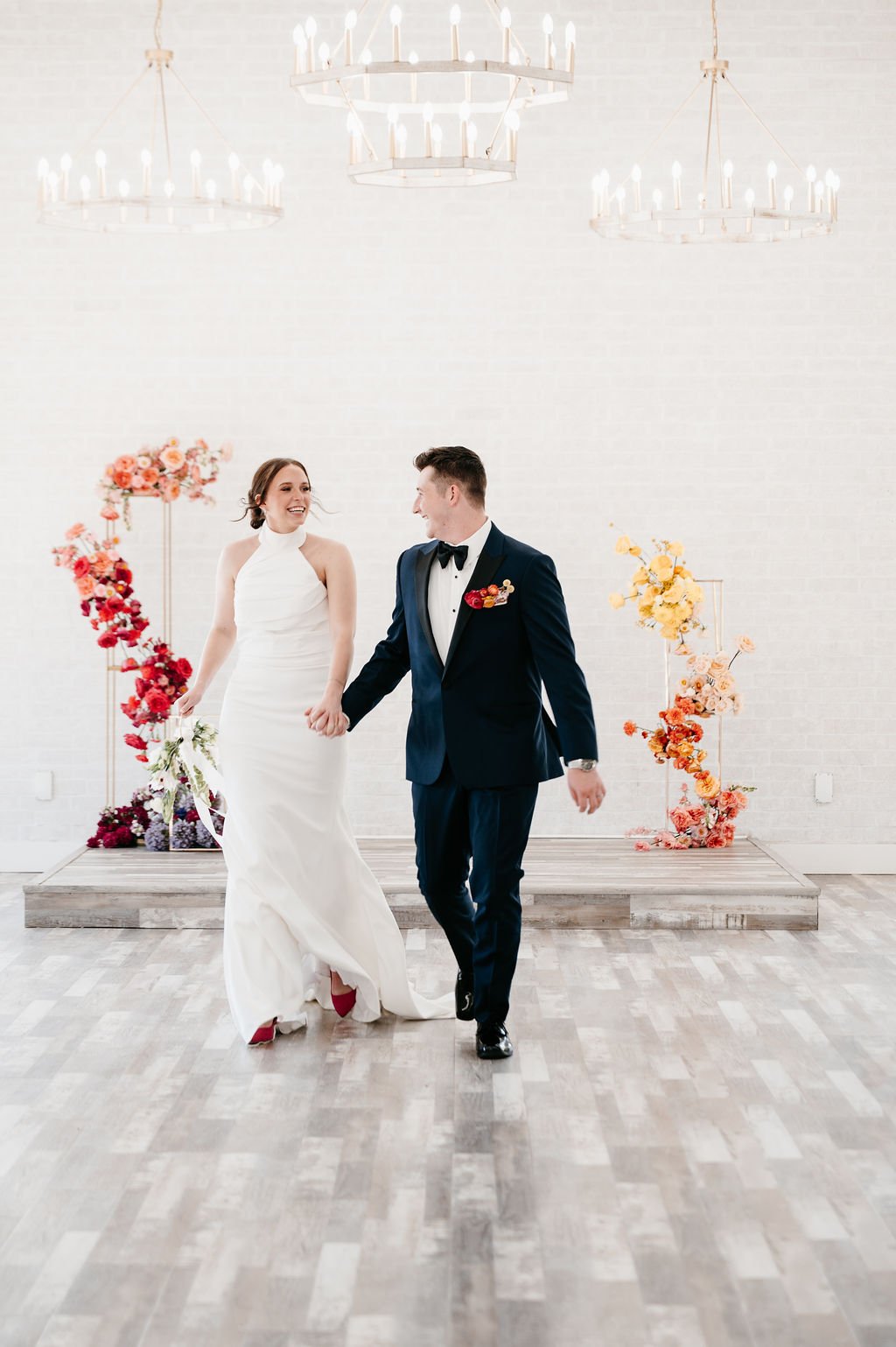 bride in groom in a wedding chapel in tyler texas