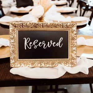 reserved sign for wedding tables