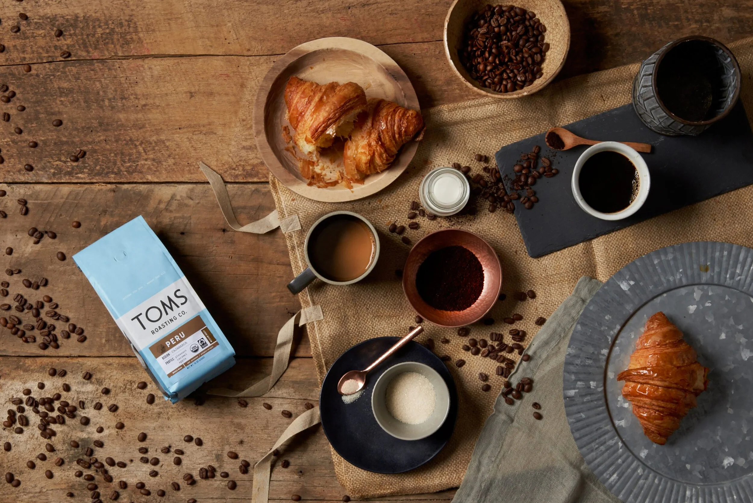 TOMS coffee bean advertising food photography