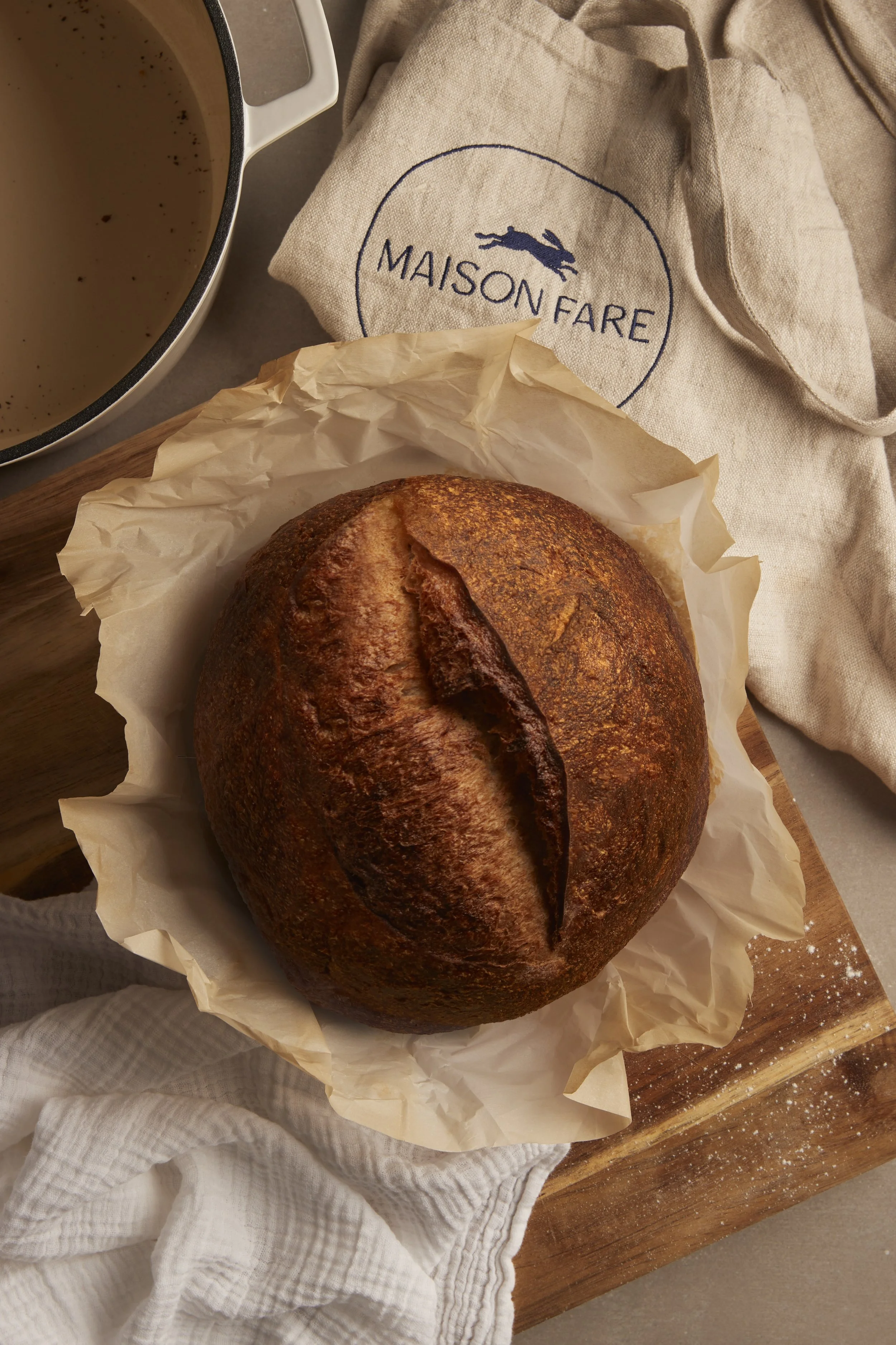 homemade bread by Maison Fare marketing shoot