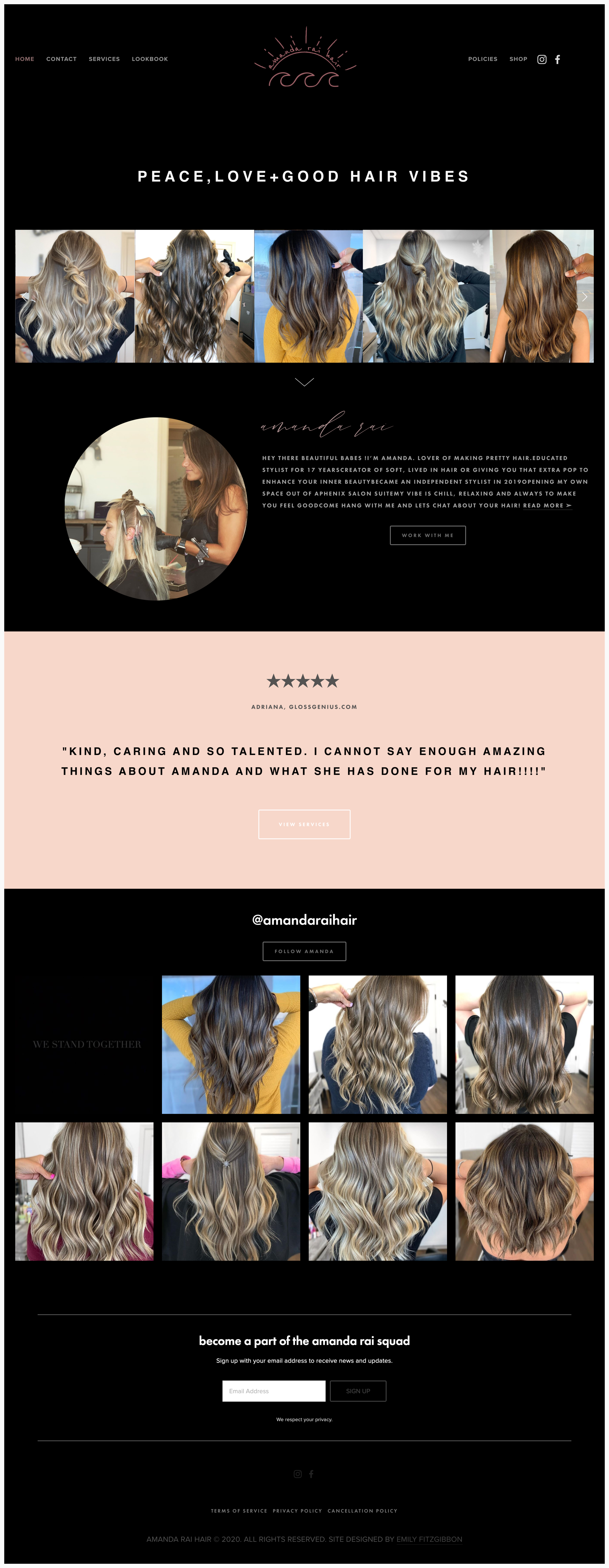 Amanda Rai Hair - Emily R. Fitzgibbon, LLC - Web Design