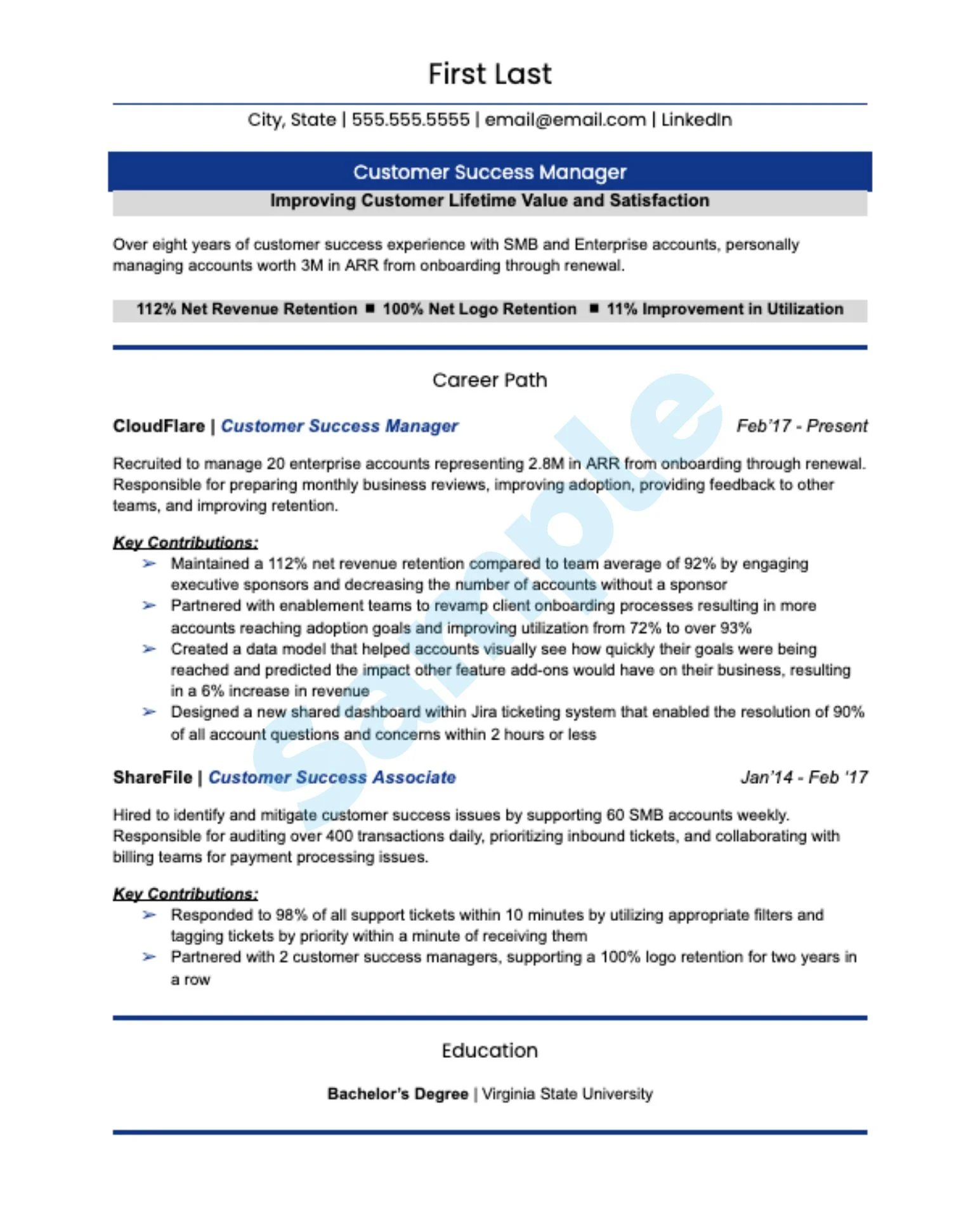 Customer Success Manager Resume - Customer Success Manager Resume Example (1)