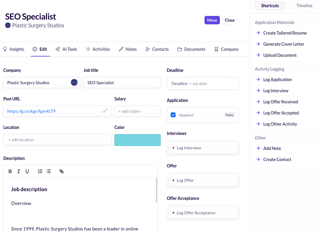 Huntr Add Job