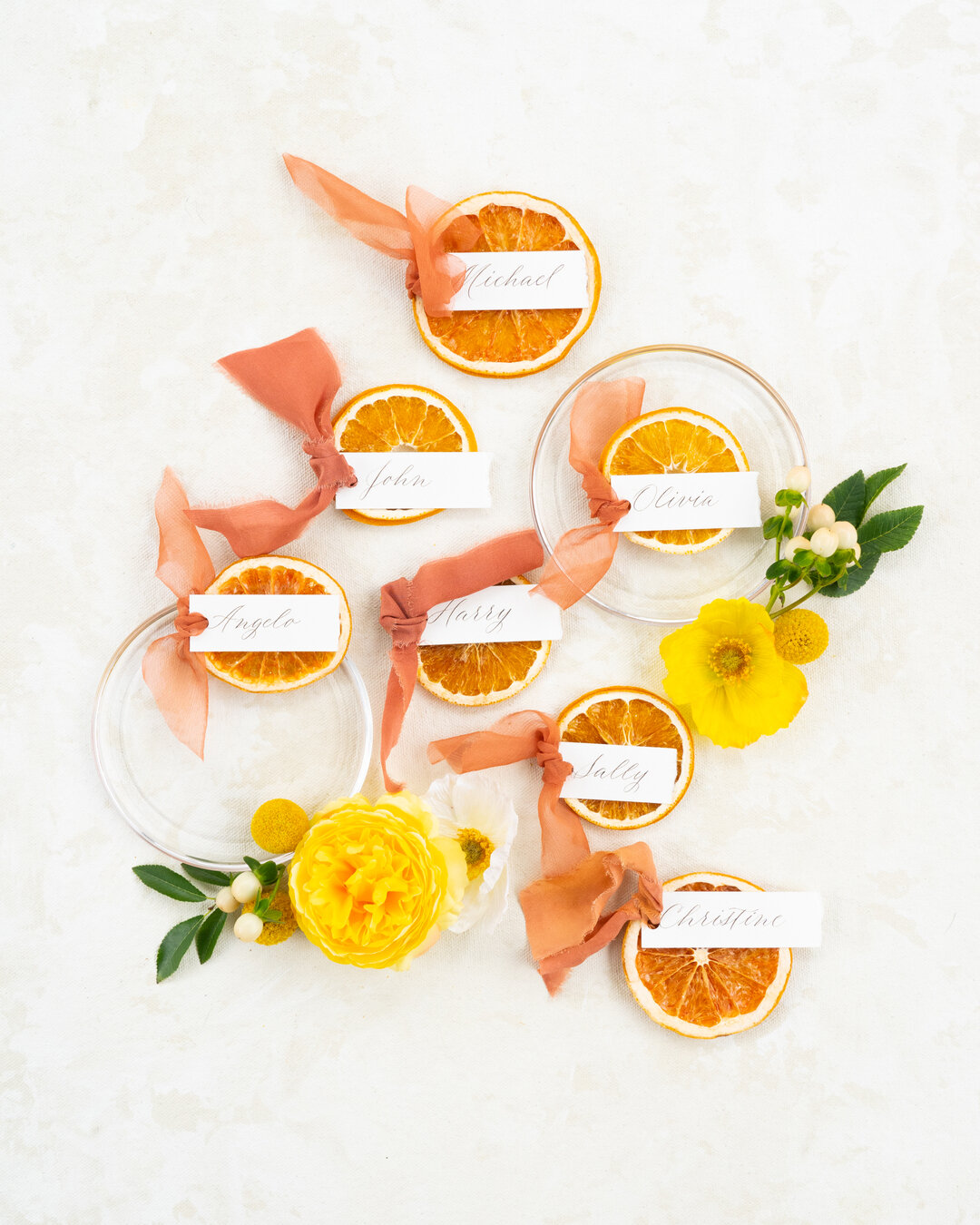 These citrus place cards are such a summer vibe ✌️🍊 ​​​​​​​​
​​​​​​​​
How&rsquo;s everyone summer going so far? Any fun vacations coming up? ​​​​​​​​
Some important reminders for my out of studio days (and slower replies to new inquiries) 👇​​​​​​​​