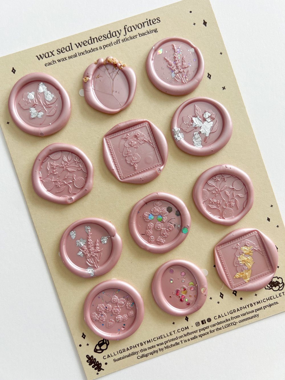 Wax Seal Pack: Rose Gold Flowers Collection — Calligraphy by Michelle T
