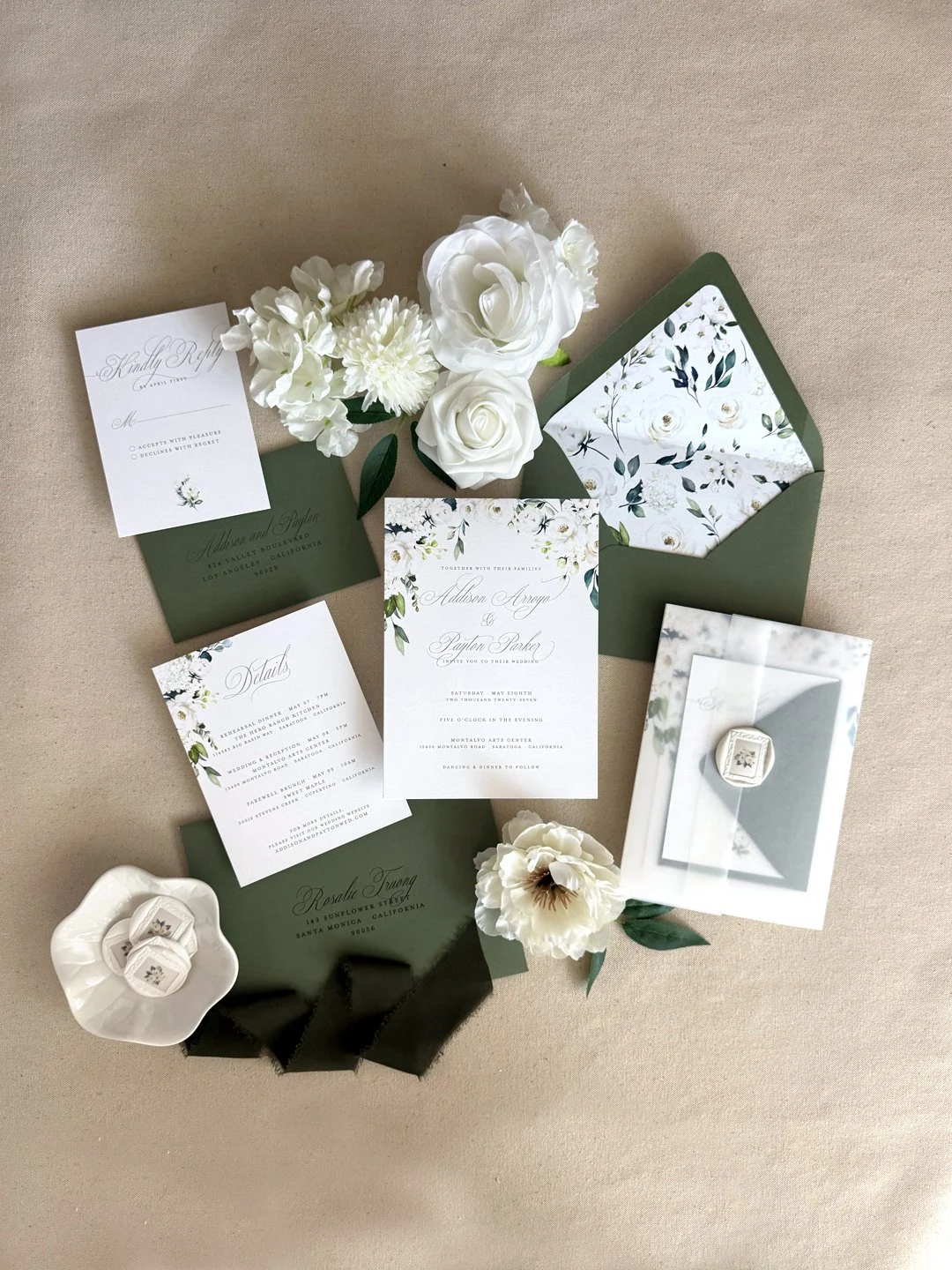 wedding invitation package-vellum wrap-custom wax seal-envelope liner_letterpress-foil stamp-digital print_Olivia_White Garden Invitations_mid green-ultra smooth white_04.jpg