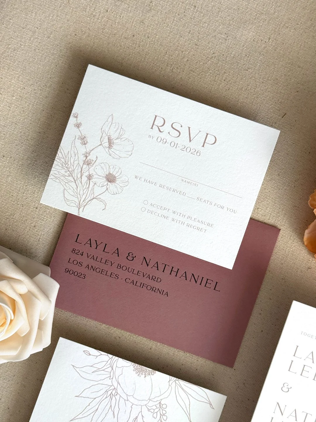 rsvp card mail in-envelope_digital-letterpress-foil stamp printing_Summer_Boho Wildflower Illustrations Invitations_rose-cotton_01.jpg