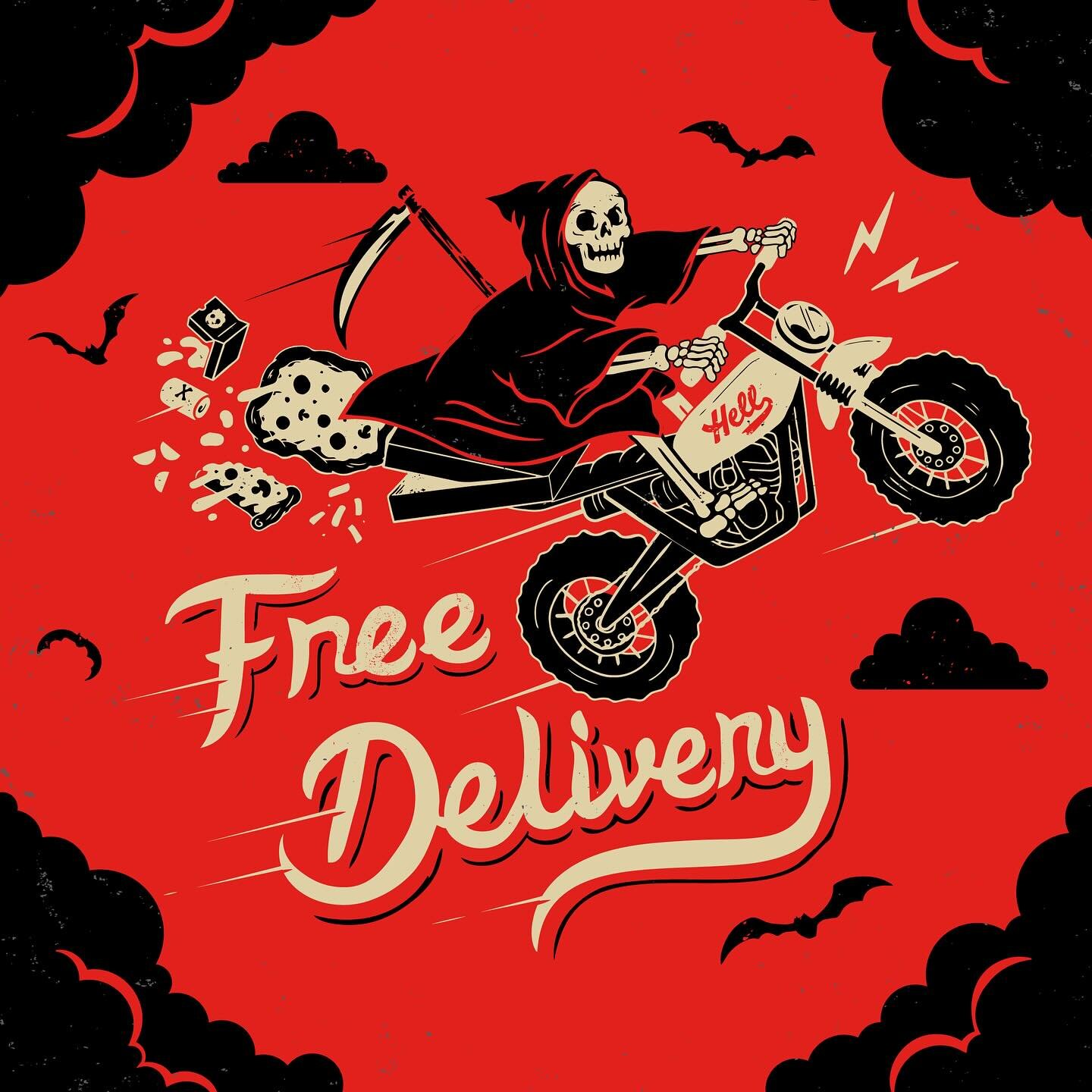 Who doesn&rsquo;t love Free Delivery?! 

Our latest illustration and animation for @hellpizza 

#hell #hellpizza #freedelivery #animation #handdrawn #illustration #logo #motiongraphics
#graphicdesign #branding #wellingtonnz #injectdesign