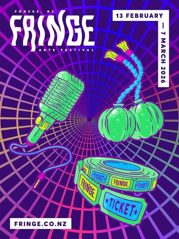 Proudly supporting @nzfringe for over 10 years. Don&rsquo;t forget to grab your tickets and binge the Fringe!

A fun rollout across branding, illustration, programme and street posters. A collision of neon nightlife, made to feel alive and evolving e