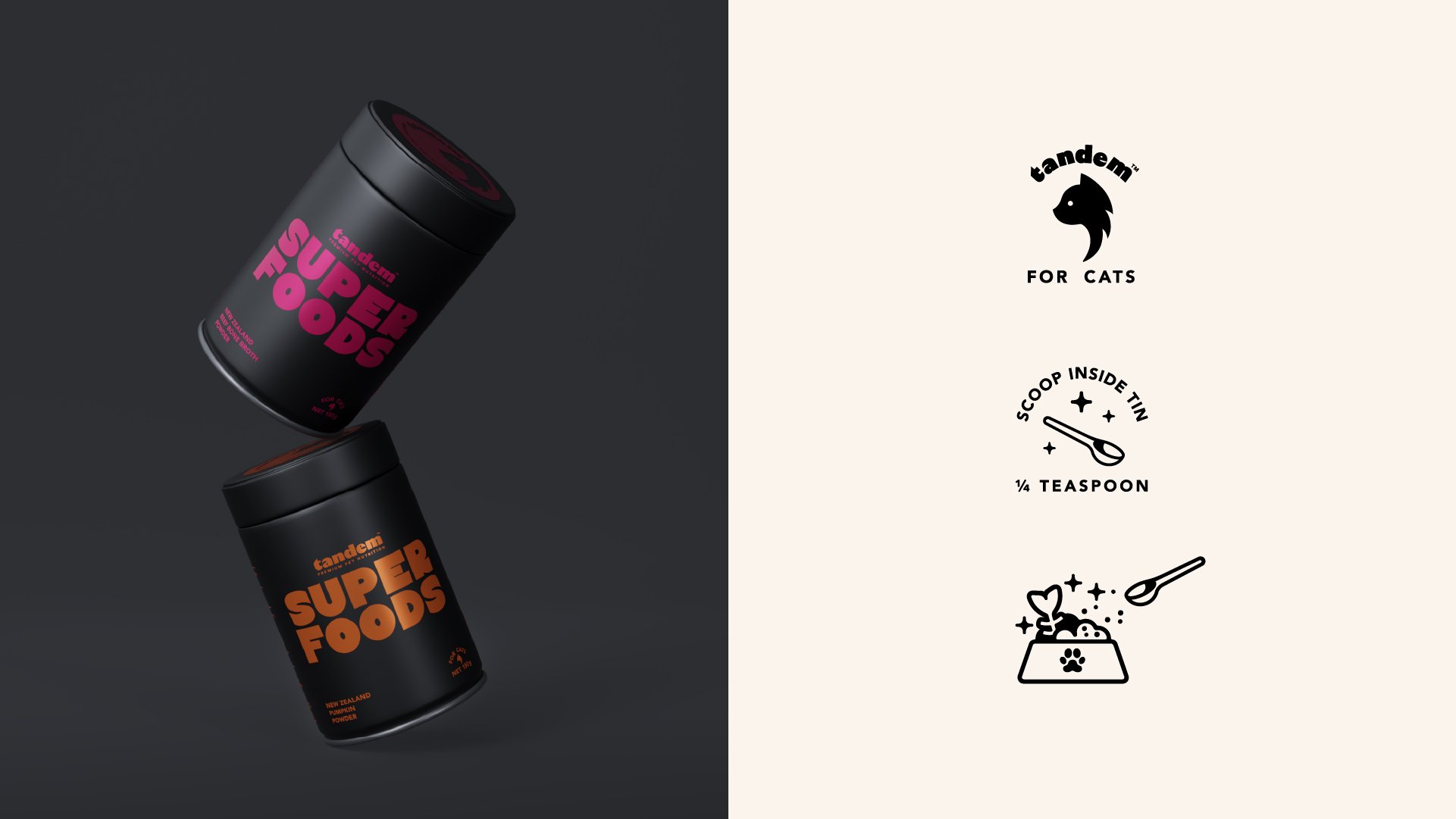 Tandem - Super Foods
Tins Stacked
Design by Inject