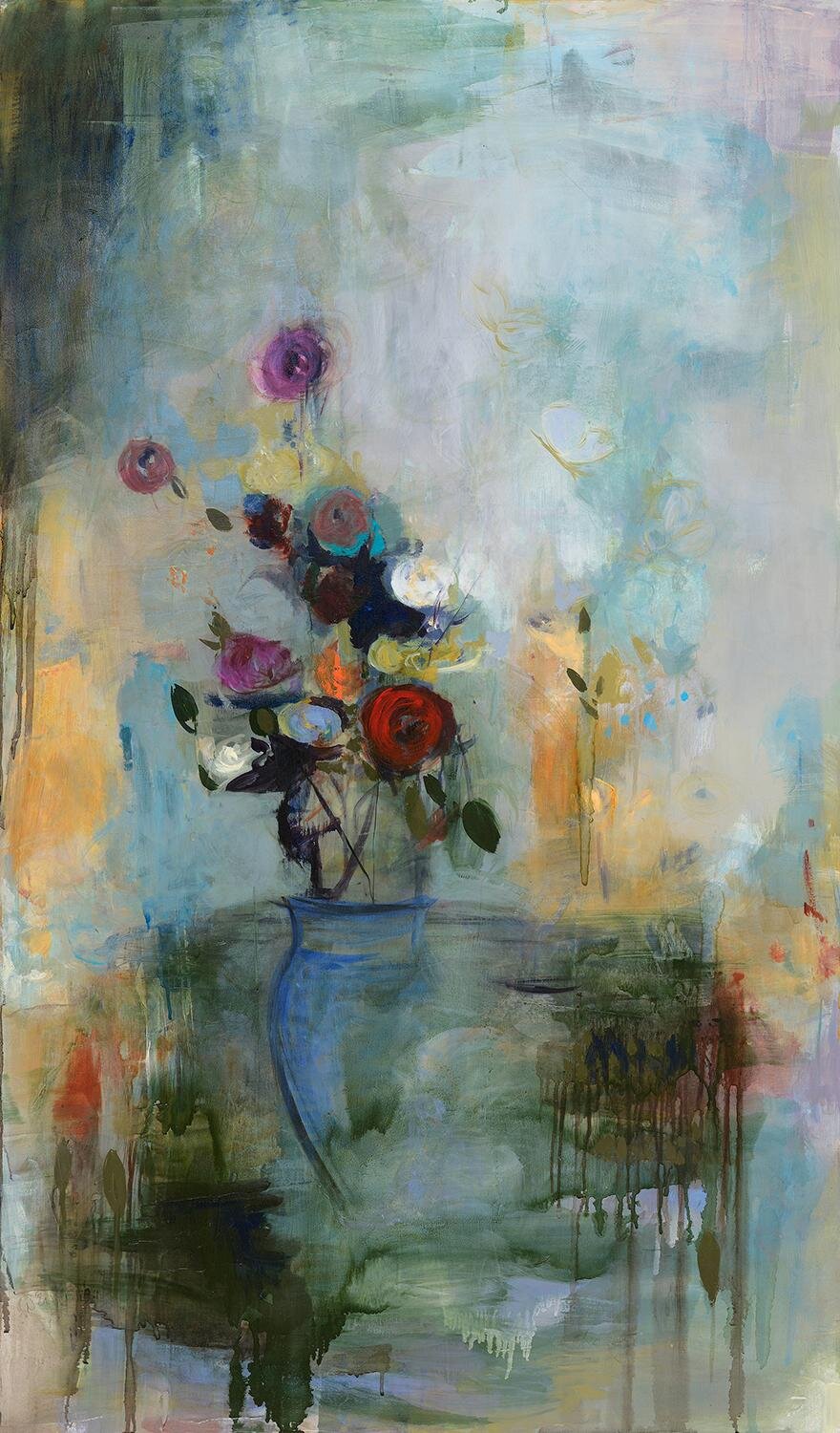   After Redon  Oil on wood 48x28 inches SOLD 