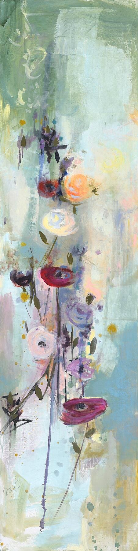   Blossom II  Oil on wood 48x12 inches SOLD 