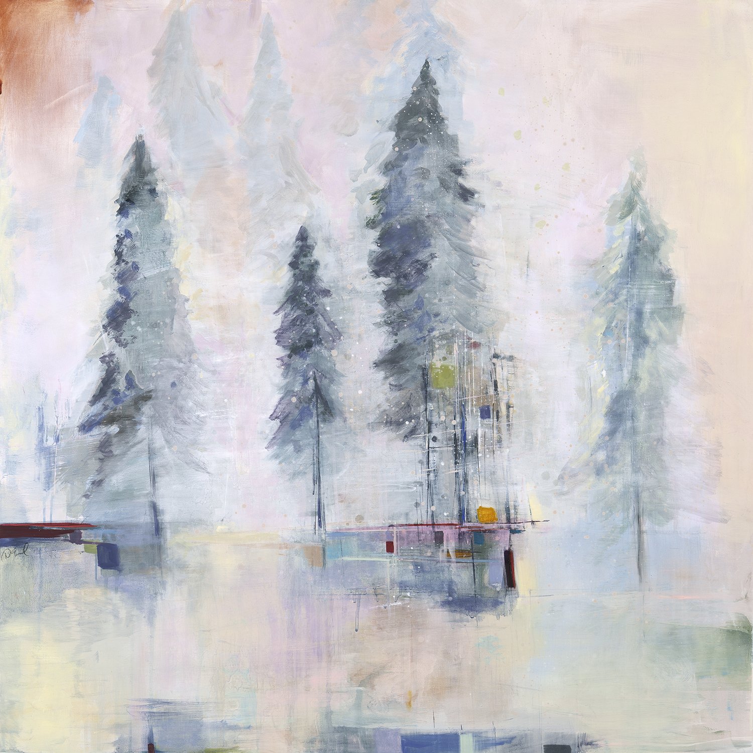   Into the Fog  Oil on wood 36x36 inches SOLD 