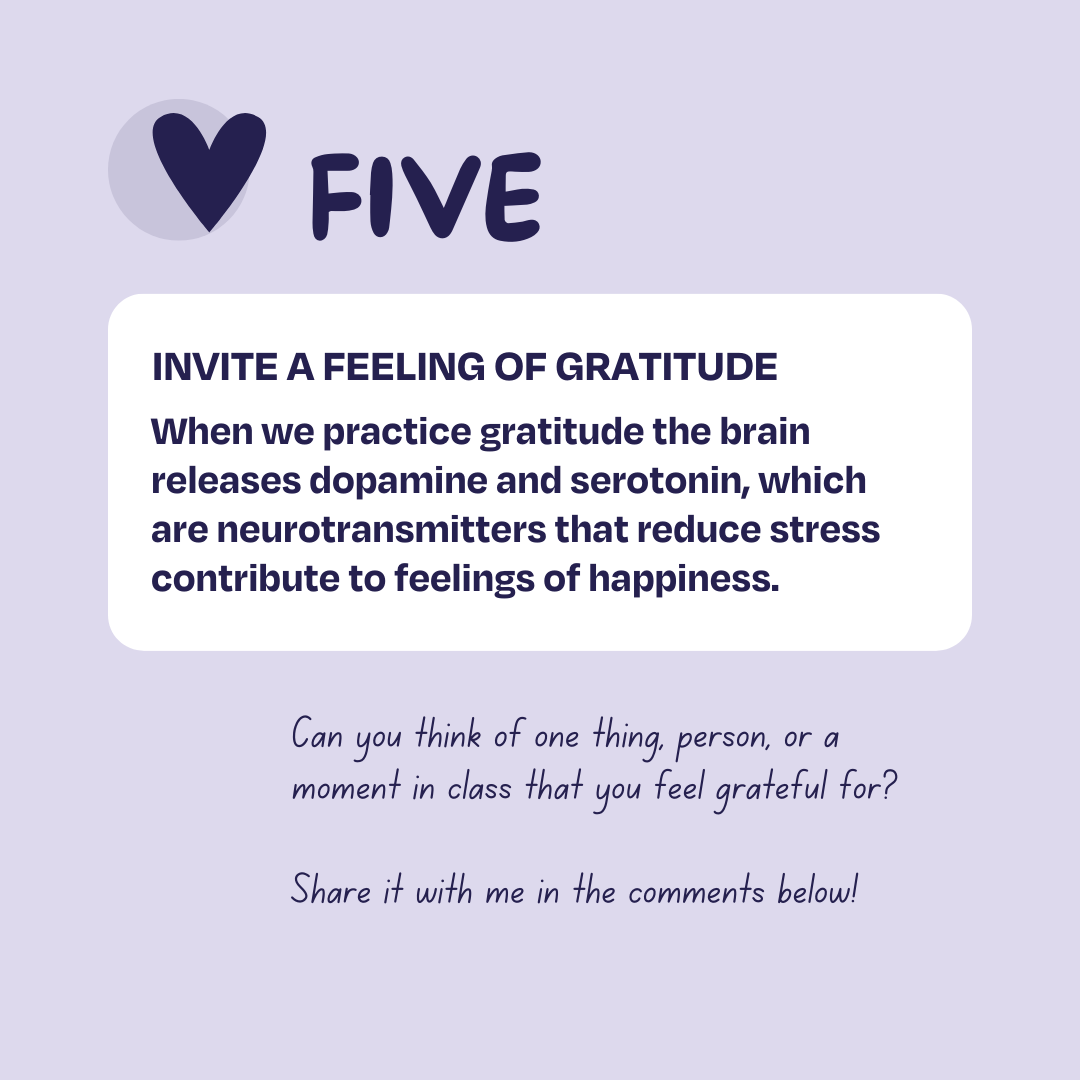 Trauma Informed Yoga Tip: Invite in a feeling of gratitude.