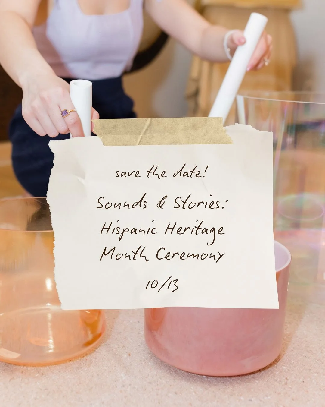 Mi gente Latino 🎤✊🤣 Join Lindsay Monal and Nataly Quintero for a special sound and journaling ceremony celebrating Hispanic Heritage Month 🥭

We&rsquo;ll open with a journaling and sharing circle around cultural identity, belonging and community &