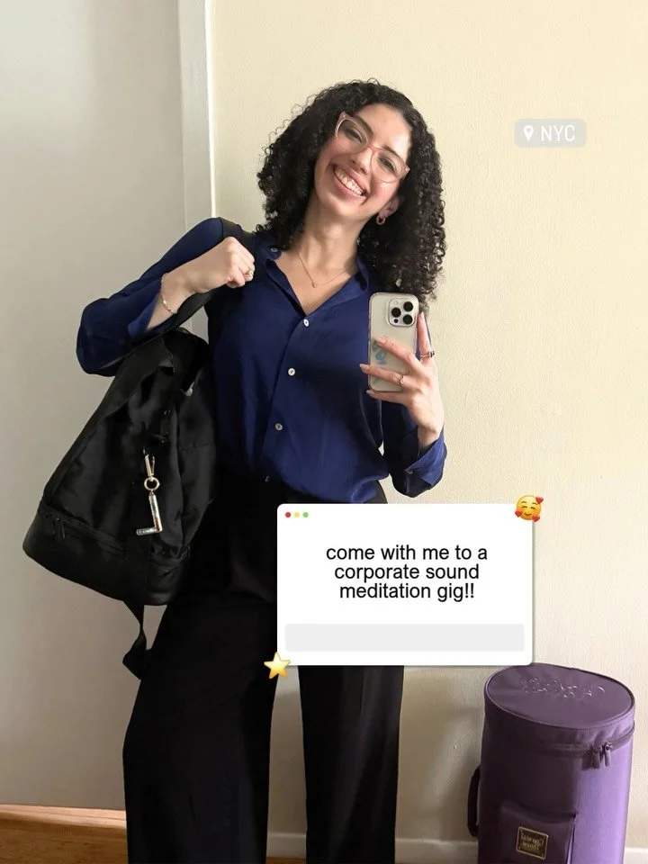 (sound) in the city 🚕🍎🗽

I led a corporate group through a sound meditation today and it was sooooo sweet!! 🥹

I love sharing this practice with people because it creates such a huge shift in just a few minutes! 🤪➡️😌

When I was a kid I knew I&