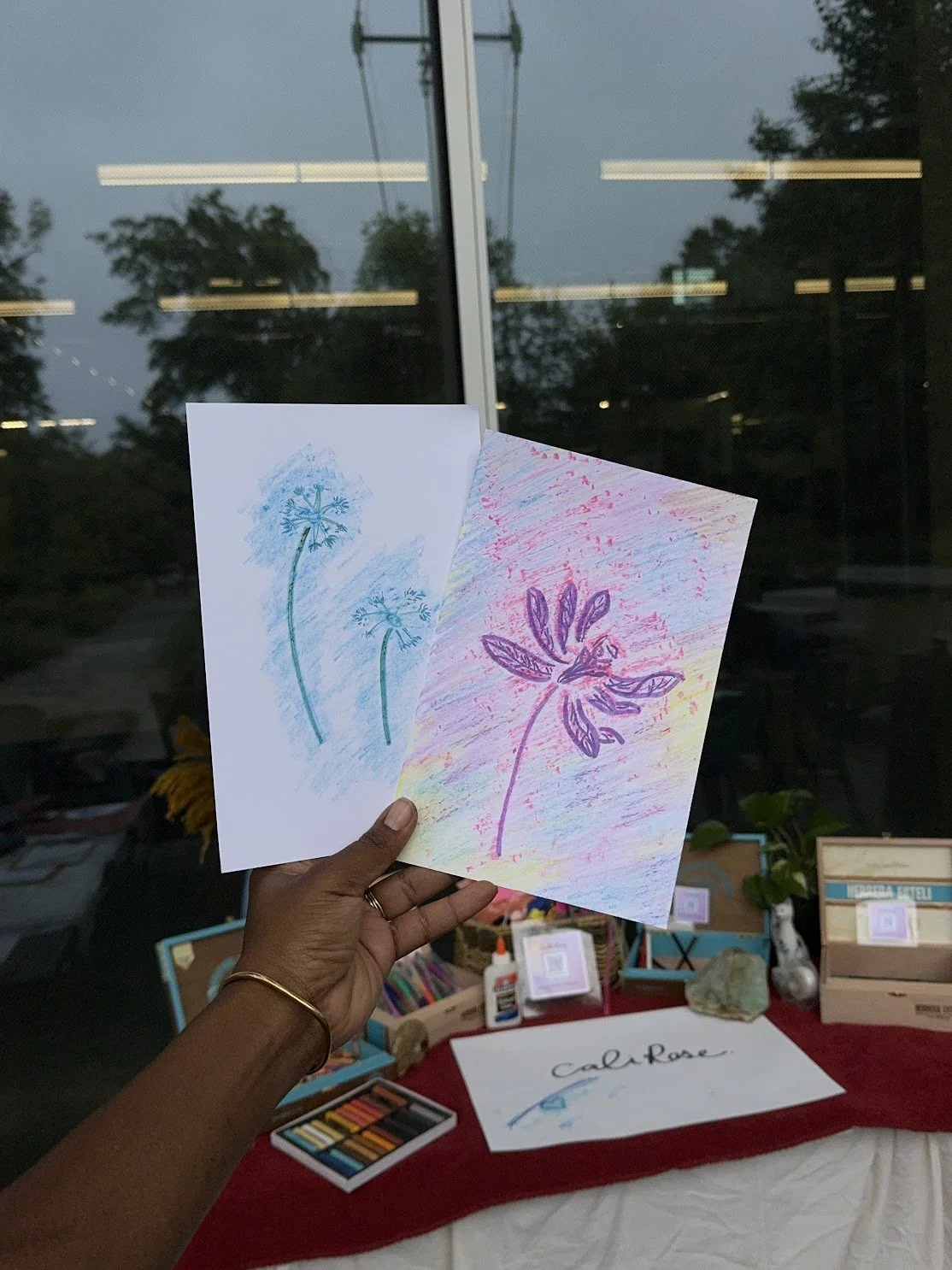 eARTh club - gatech event at kendeda (plant rubbings + bookmarks).JPG