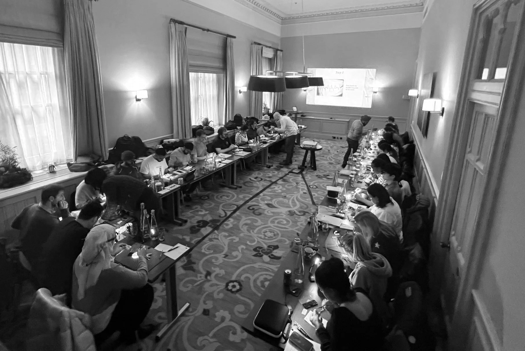 “Dentists in orthodontic postgraduate training workshop – Cephtactics PGCert course with interactive case discussions and group learning.”