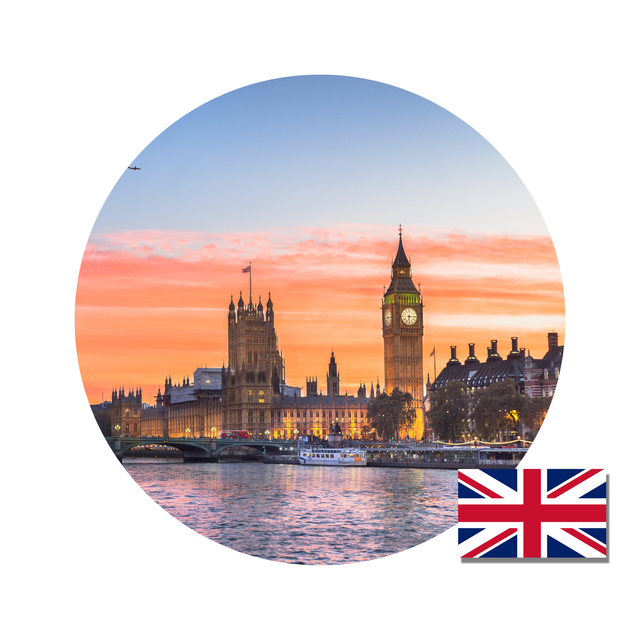 “View of Big Ben and the Houses of Parliament by the river at sunset – symbol of London where Cephtactics provides orthodontic PGCert in Orthodontics for dentists.”
