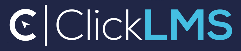 Click LMS logo on a dark blue background.