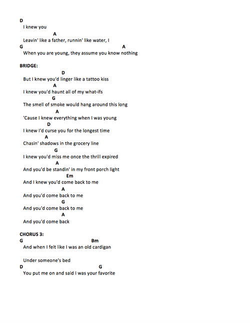 cardigan - Taylor Swift - folklore — Nena Shelby