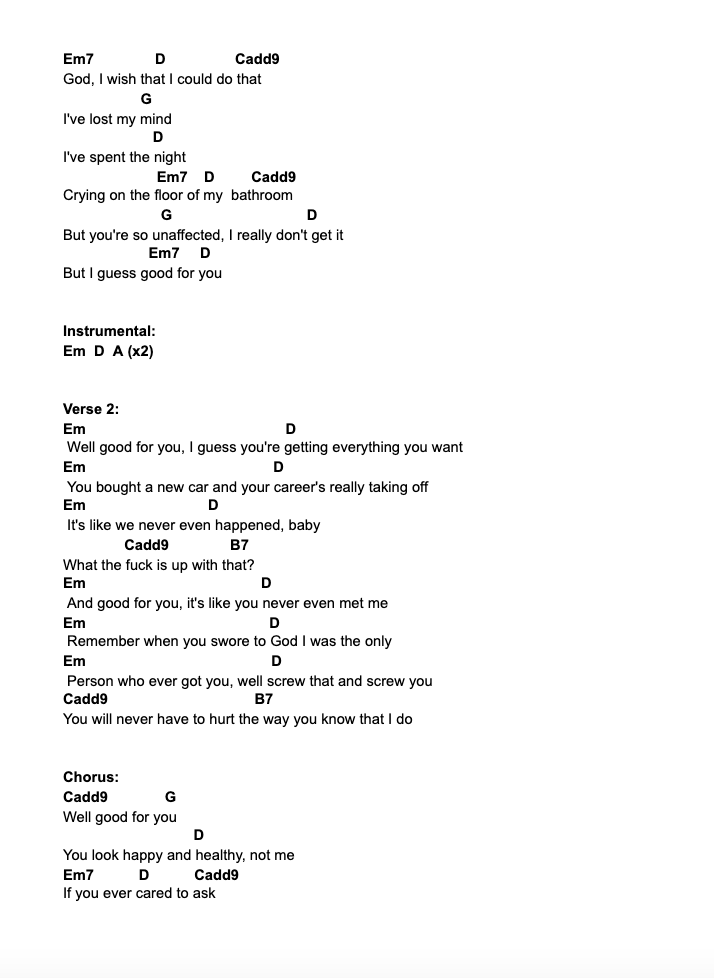 Traitor - Olivia Rodrigo - Guitar chords and tabs