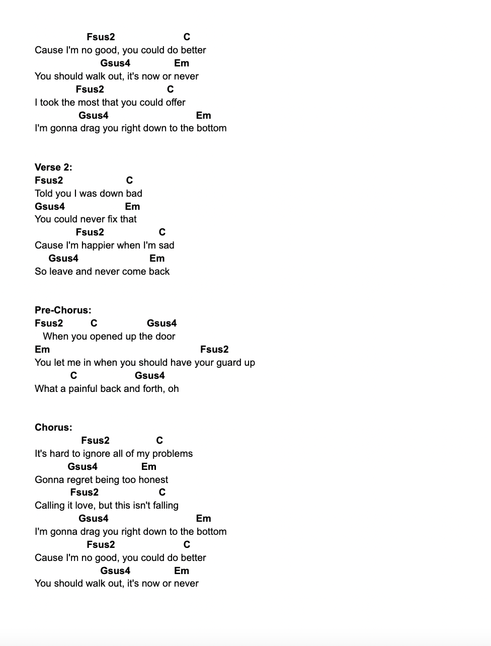 THE STROKES You Only Live Once FCN GUITAR CHORDS & LYRICS (No